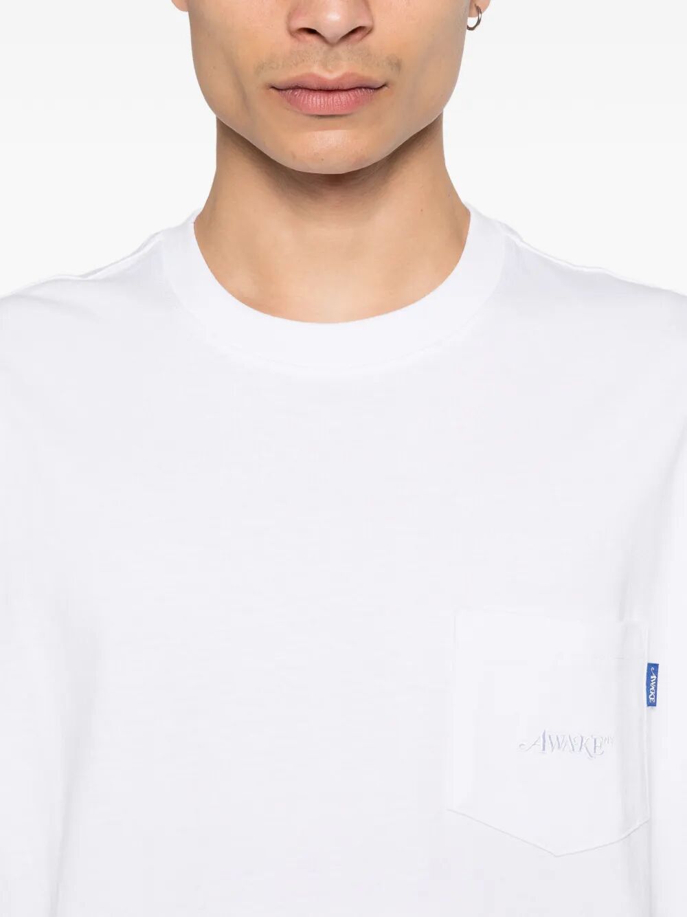 Pocket Ss Tee White Cotton Tshirt