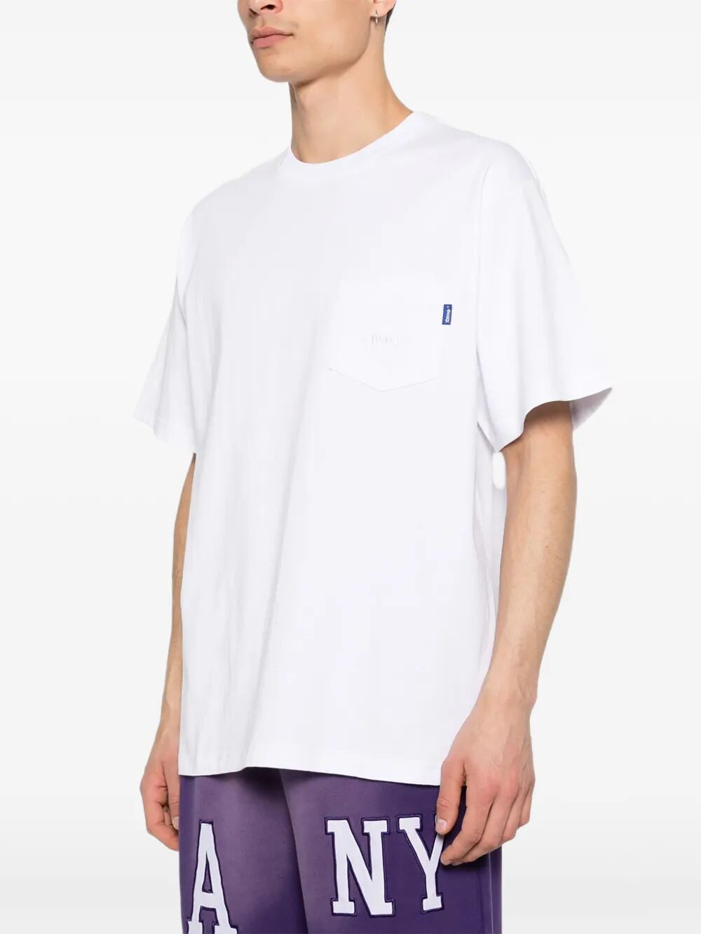 Pocket Ss Tee White Cotton Tshirt