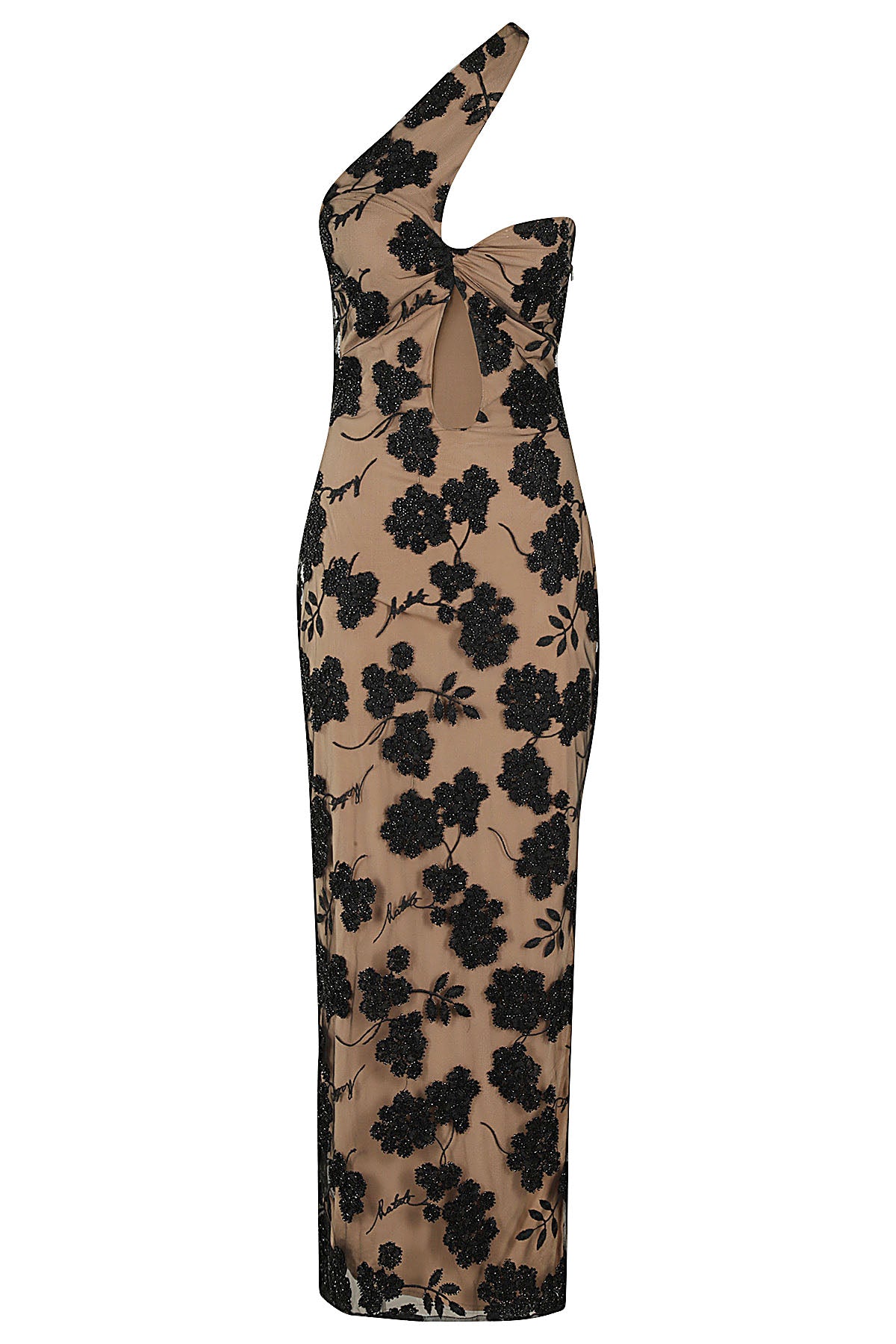 Flower Beads Midi Black Polyester (recycled) Abito