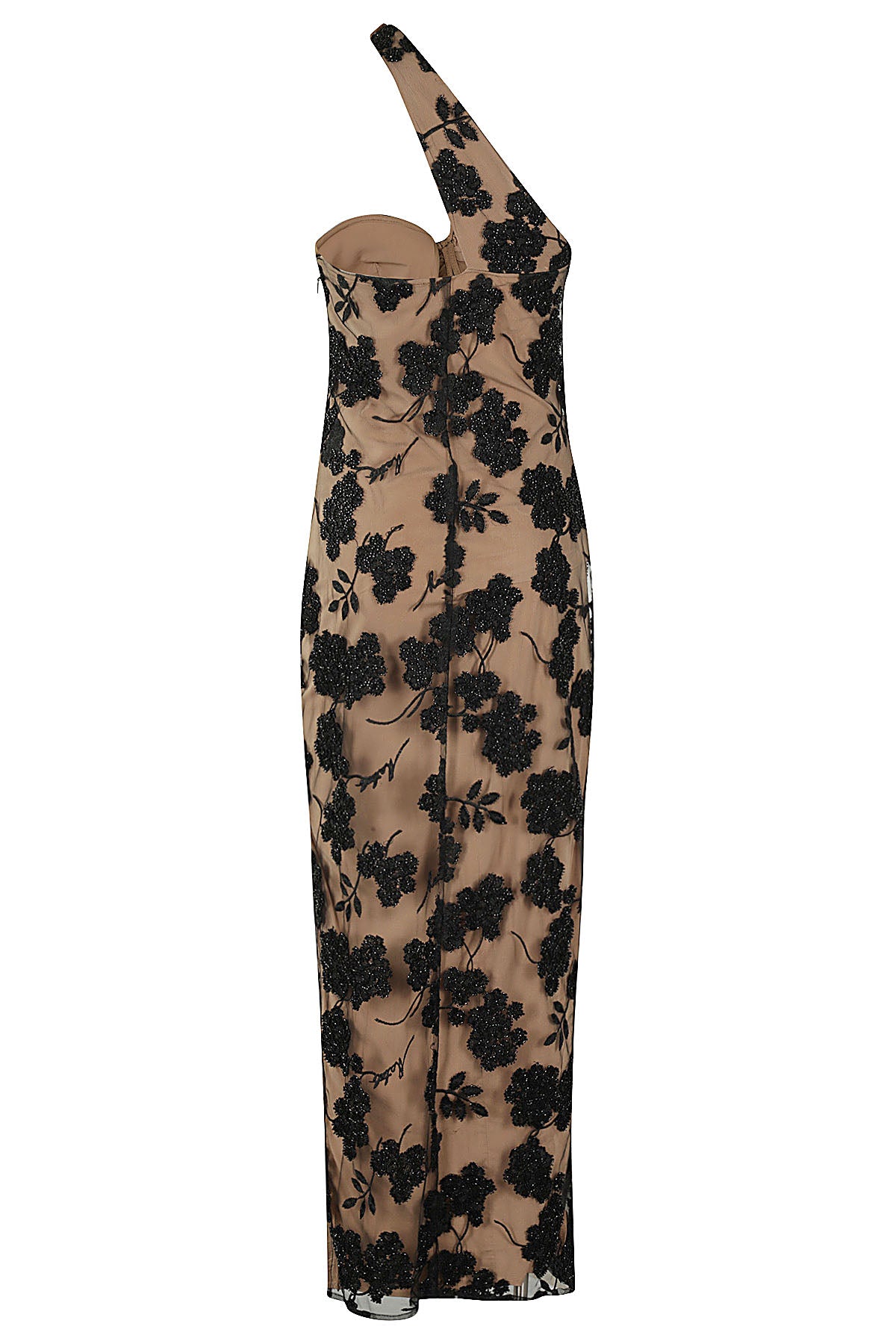 Flower Beads Midi Black Polyester (recycled) Abito