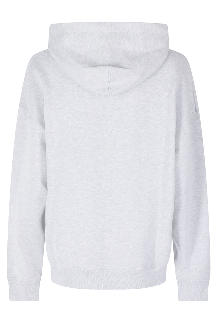 Poodle Logo Print Relaxed Hoodie Grey Cotone Felpa