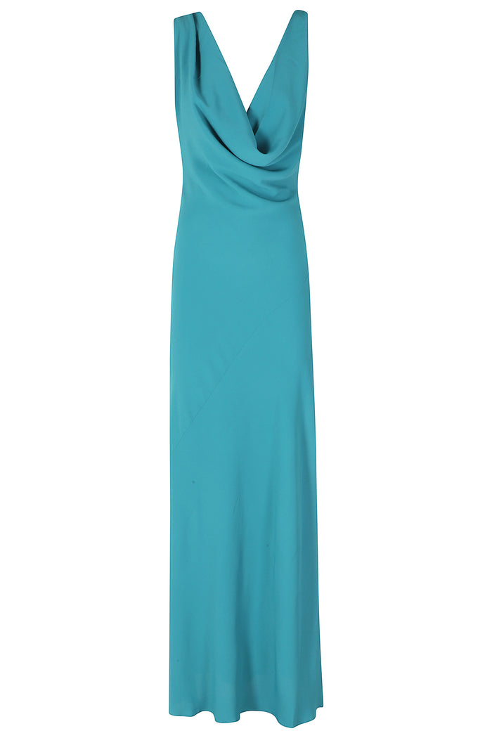 Minerva - Strappy Openback Maxi Dress Blue Ac Se Abito