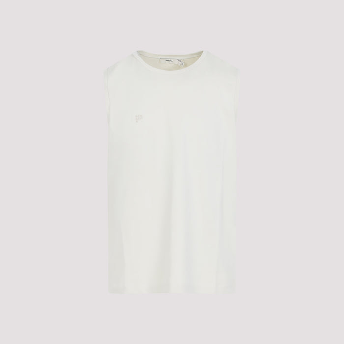 Mens Summer Sleeveless Tshirt White Cotton