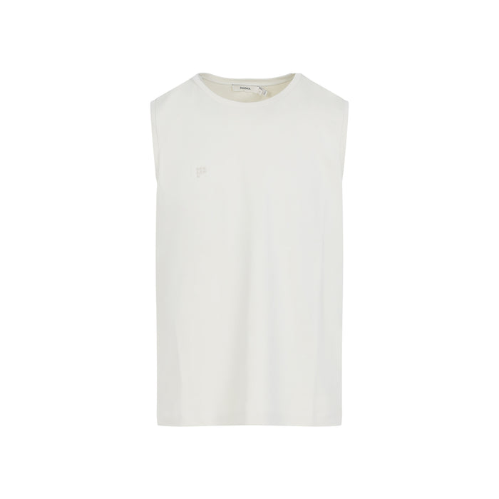 Mens Summer Sleeveless Tshirt White Cotton