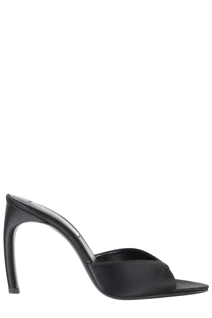 100mm Harlow Open Toe Mule Black Pelle Di Vitello Calzature