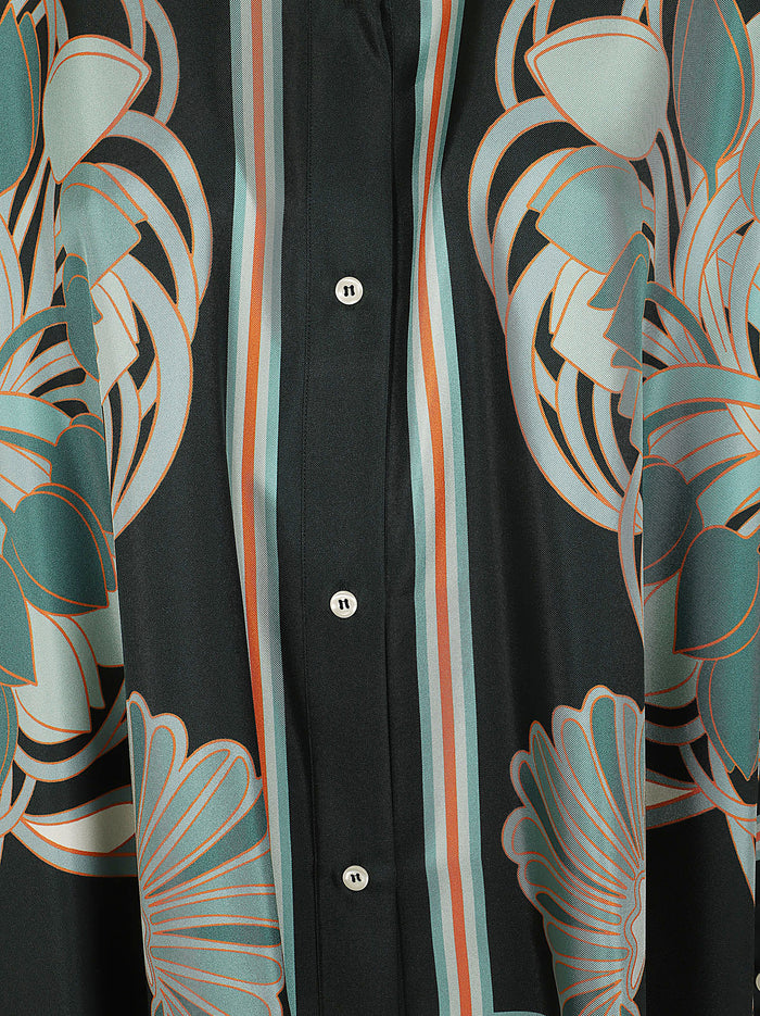 Foulard Shirt Green Silk Camicia