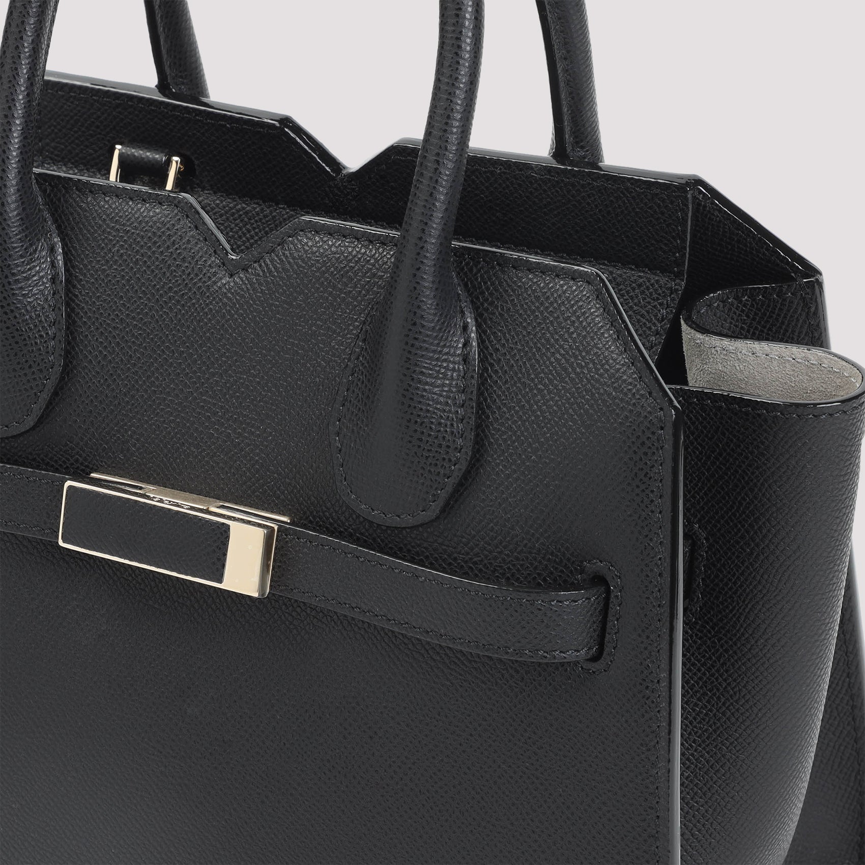 Milano Mini Handbag Black Calf Leather Bag