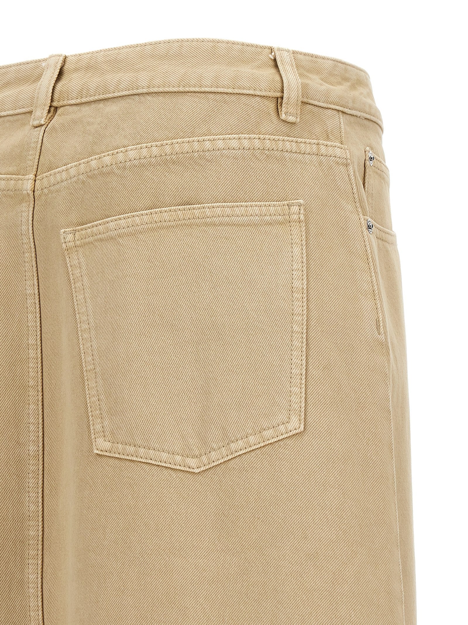 Deconstructed Midi skirt Beige Cotton