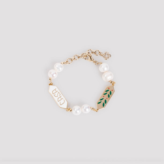 Laurel Pearl Bracelet Metallic Brass Jewellery
