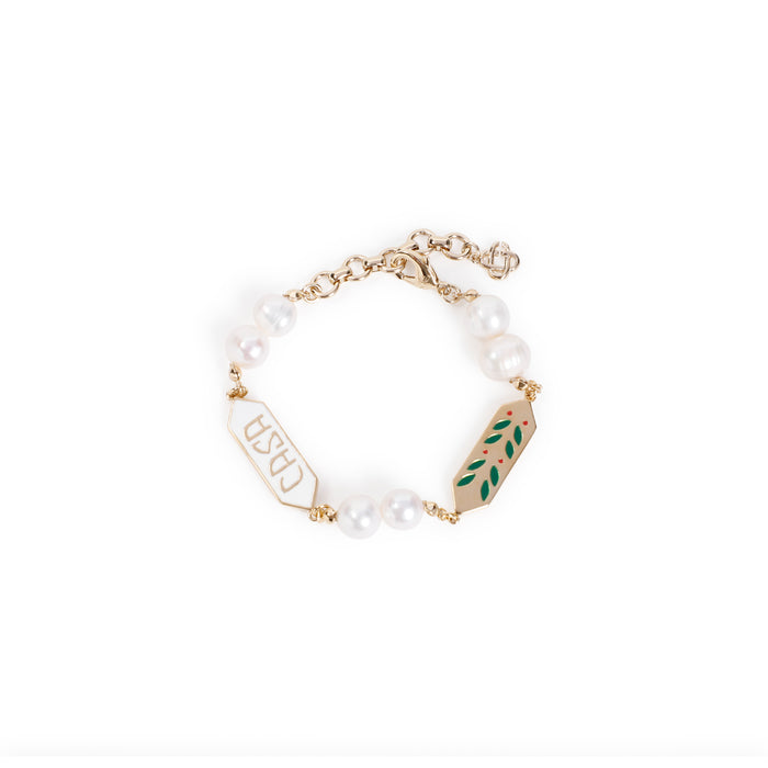Laurel Pearl Bracelet Metallic Brass Jewellery