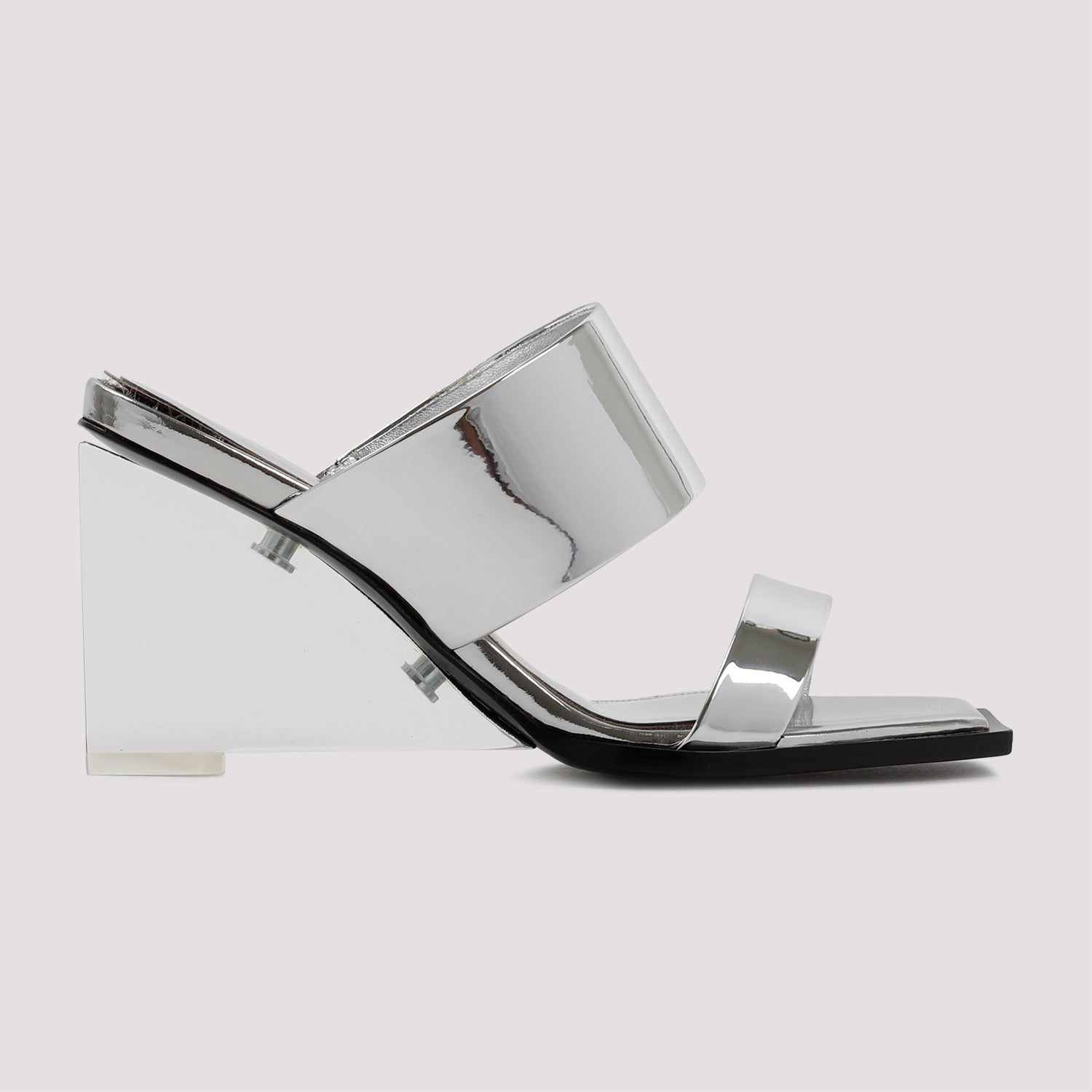 Sandals Metallic Calf Leather Glass Shoe