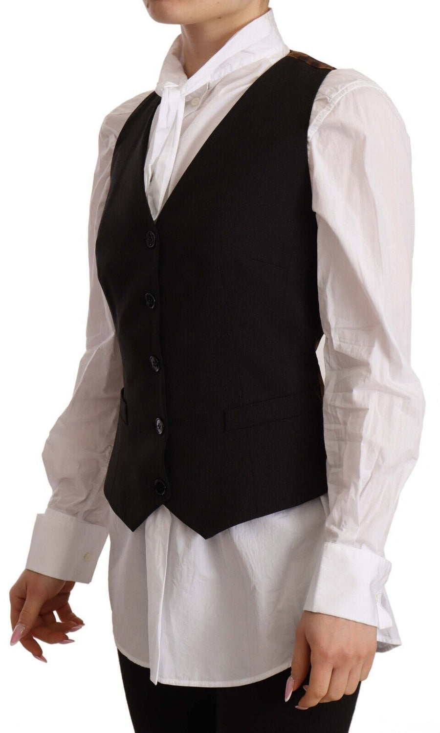Dolce & Gabbana 64% Polyester vest in black