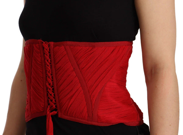 Dolce & Gabbana 100% Silk corset belt in red