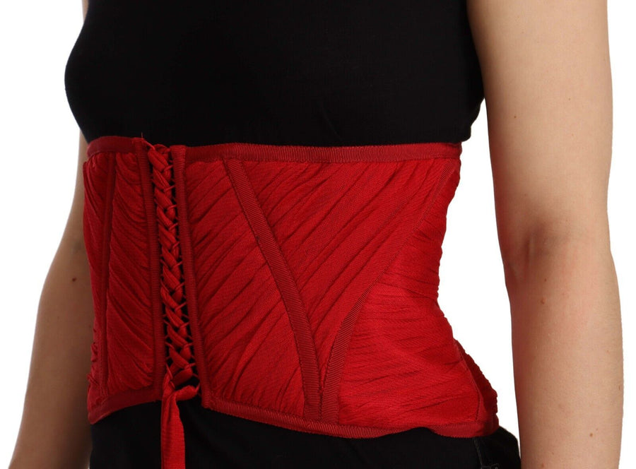 Dolce & Gabbana 100% Silk corset belt in red