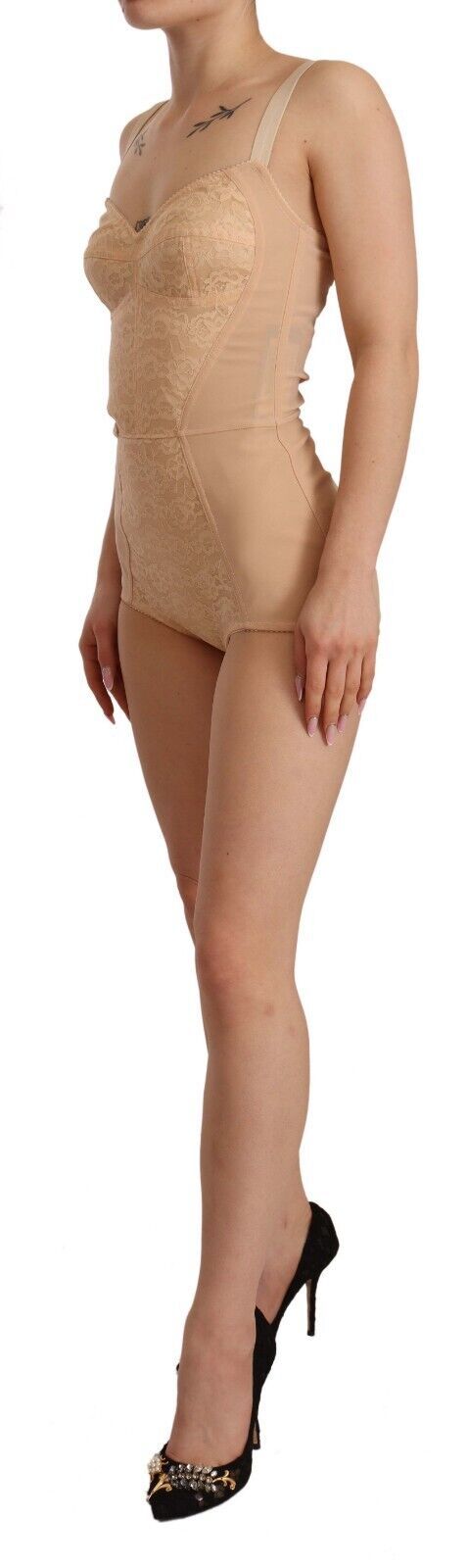Dolce & Gabbana 94% Nylon 6% Elastane bodysuit in beige