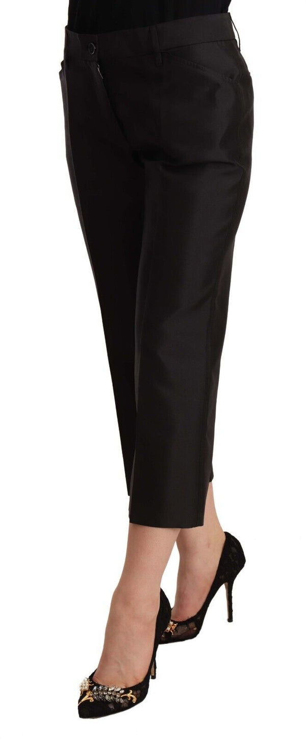 Dolce & Gabbana 100% Silk trousers in black