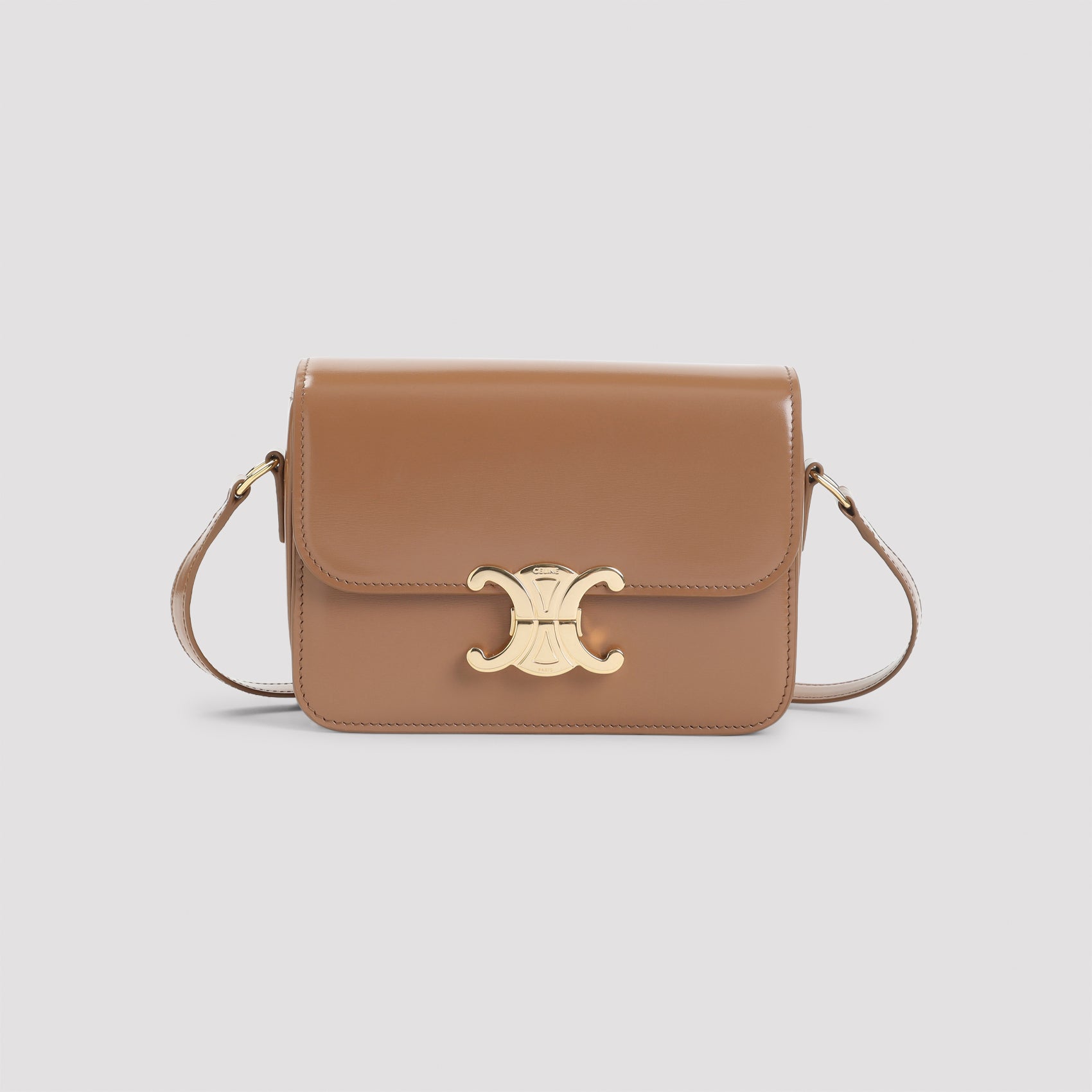Teen Triomphe Shoulder Bag Brown Calfskin