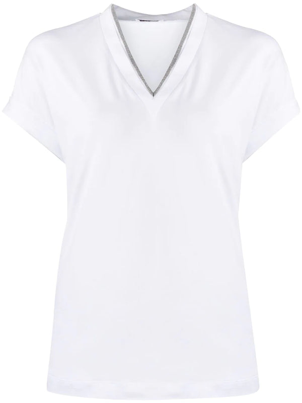Brunello Cucinelli Cotton 93% t-shirt in white