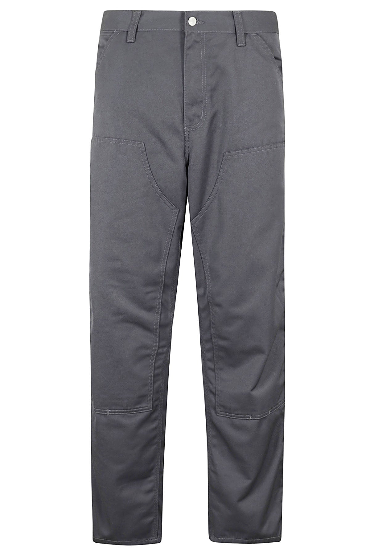 Double Knee Grey Cotton Pantaloni