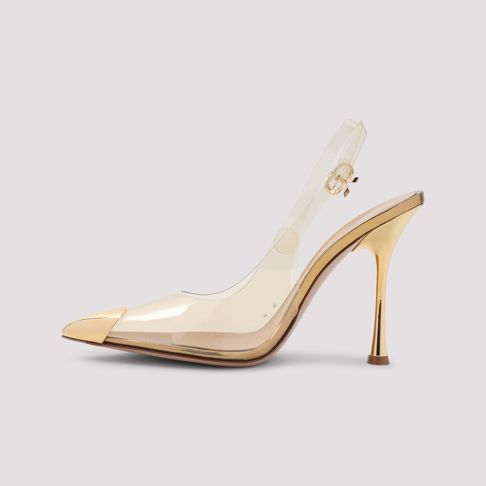 Plexi Pump Metallic Leather Shoe