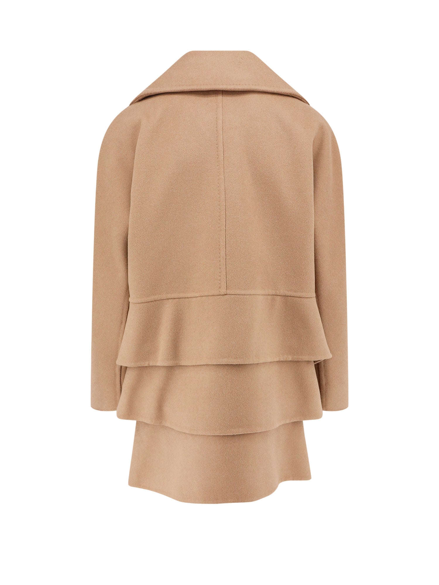 Max Mara Coats Beige Lana Vergine Cashmere