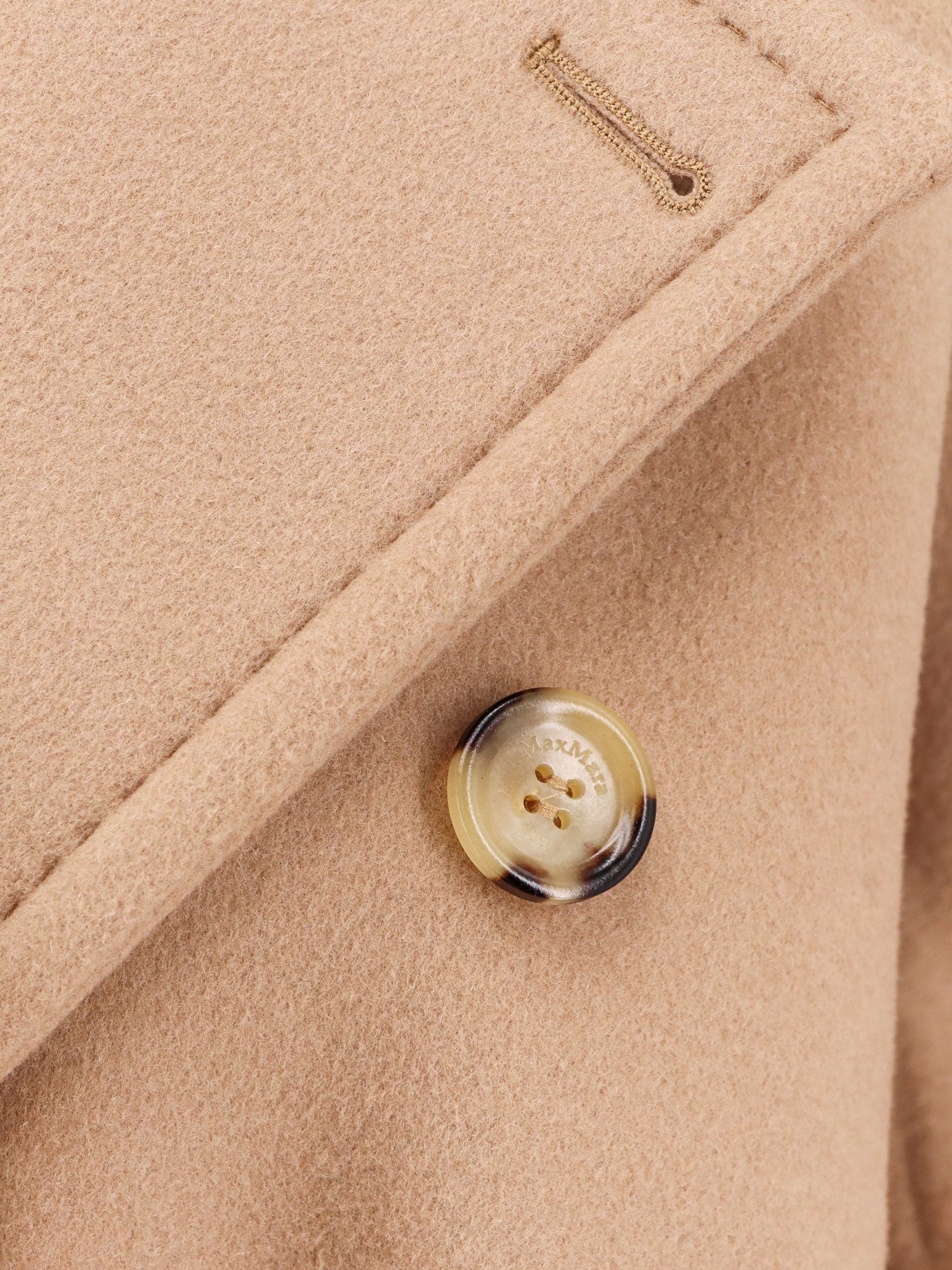 Max Mara Coats Beige Lana Vergine Cashmere