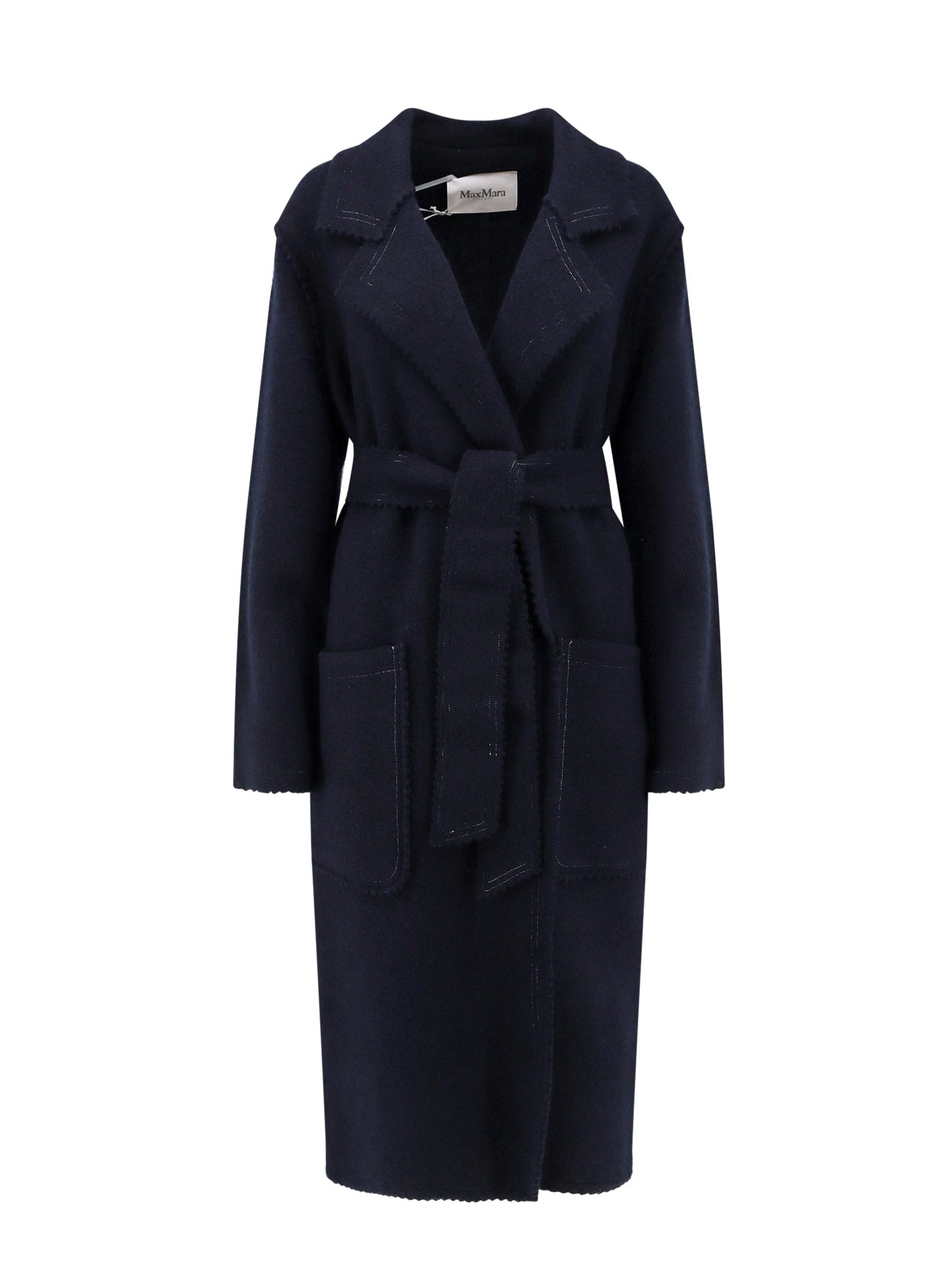 Max Mara Coats Blue Lana Cashmere
