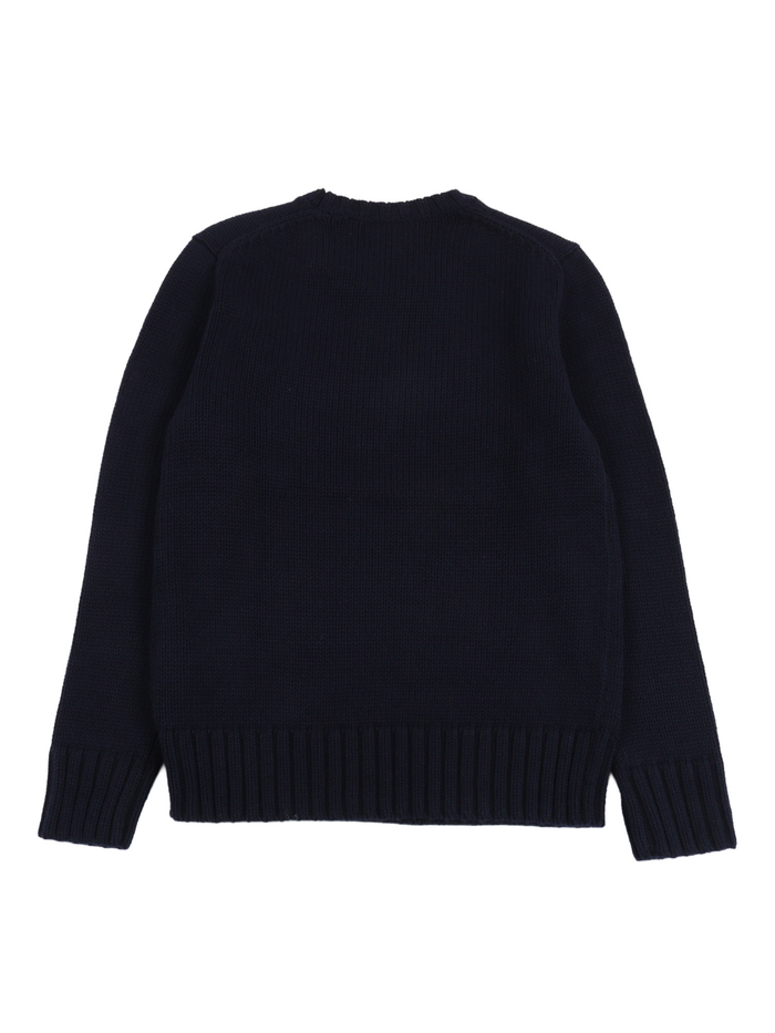 FLAG CN SWTR-TOPS-SWEATER Blue Cotton Crewneck