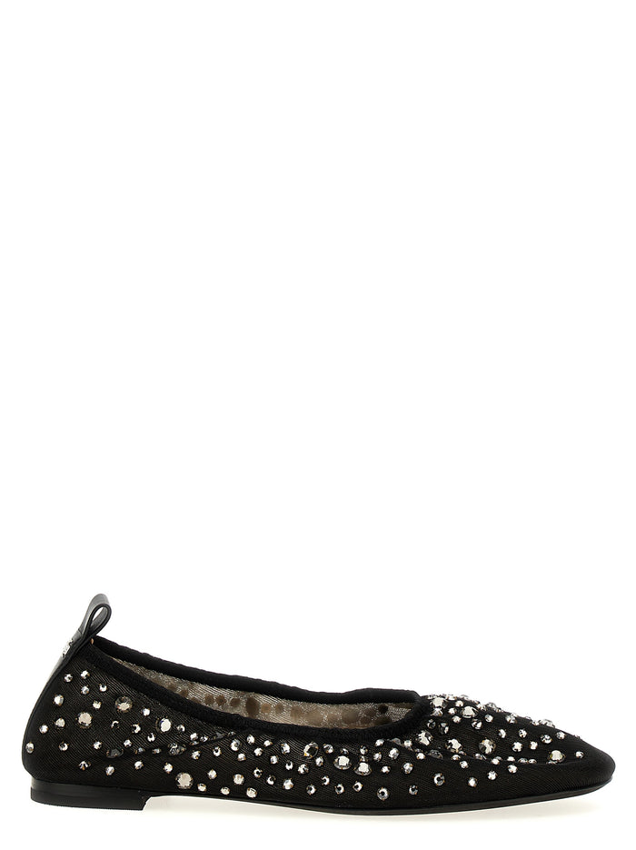 Crystal ballet flats Black Nylon Flat Shoes