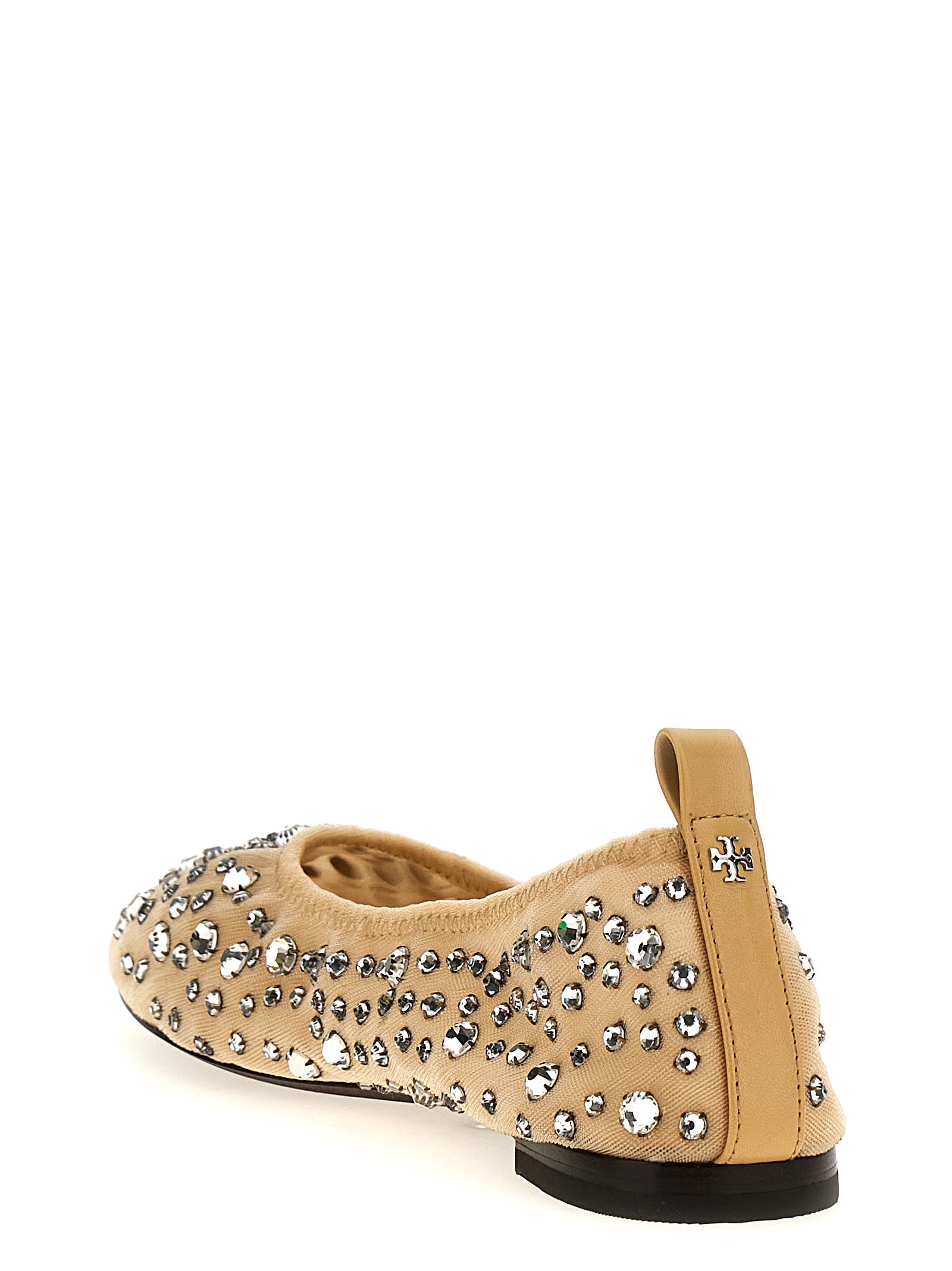 Crystal ballet flats Beige Nylon Flat Shoes