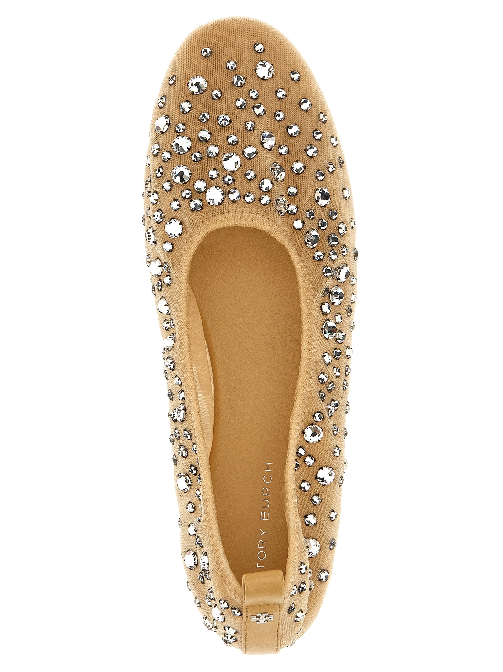 Crystal ballet flats Beige Nylon Flat Shoes