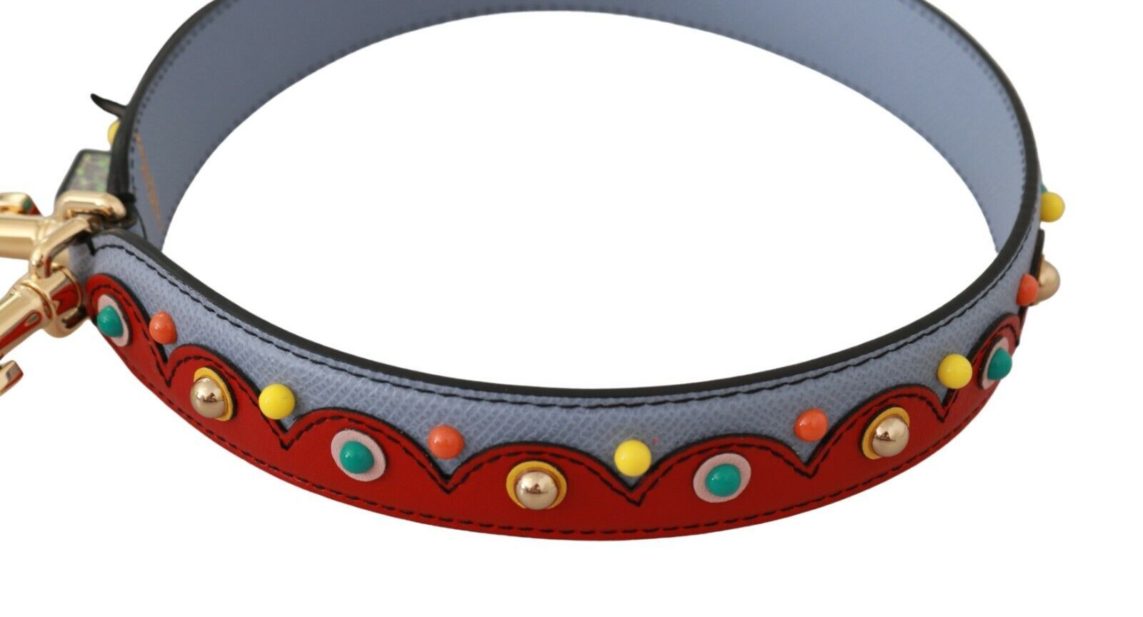 Dolce & Gabbana 100% Leather shoulder strap in blue — view 2