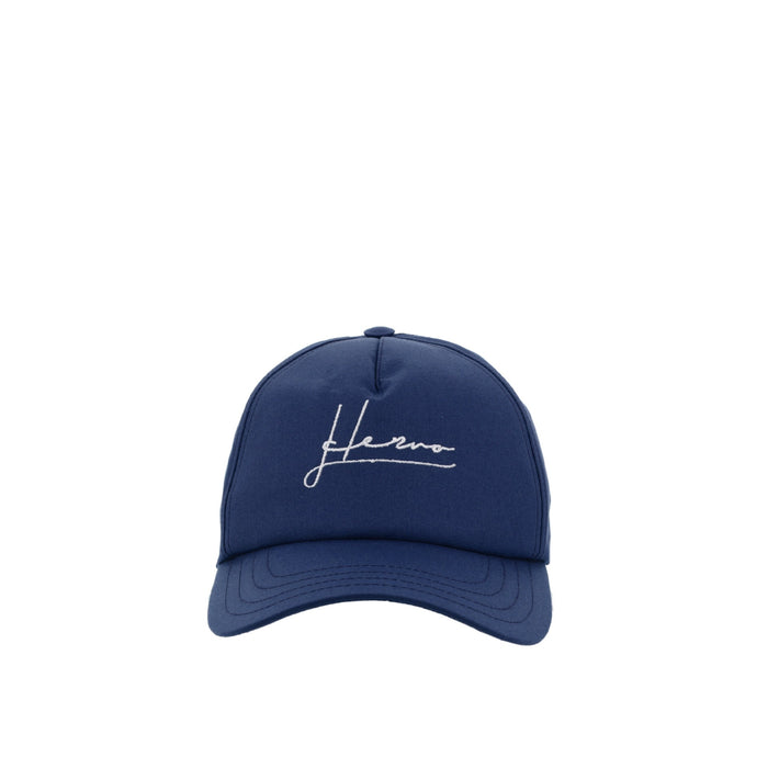 Herno Cotton Logo Cap Blue