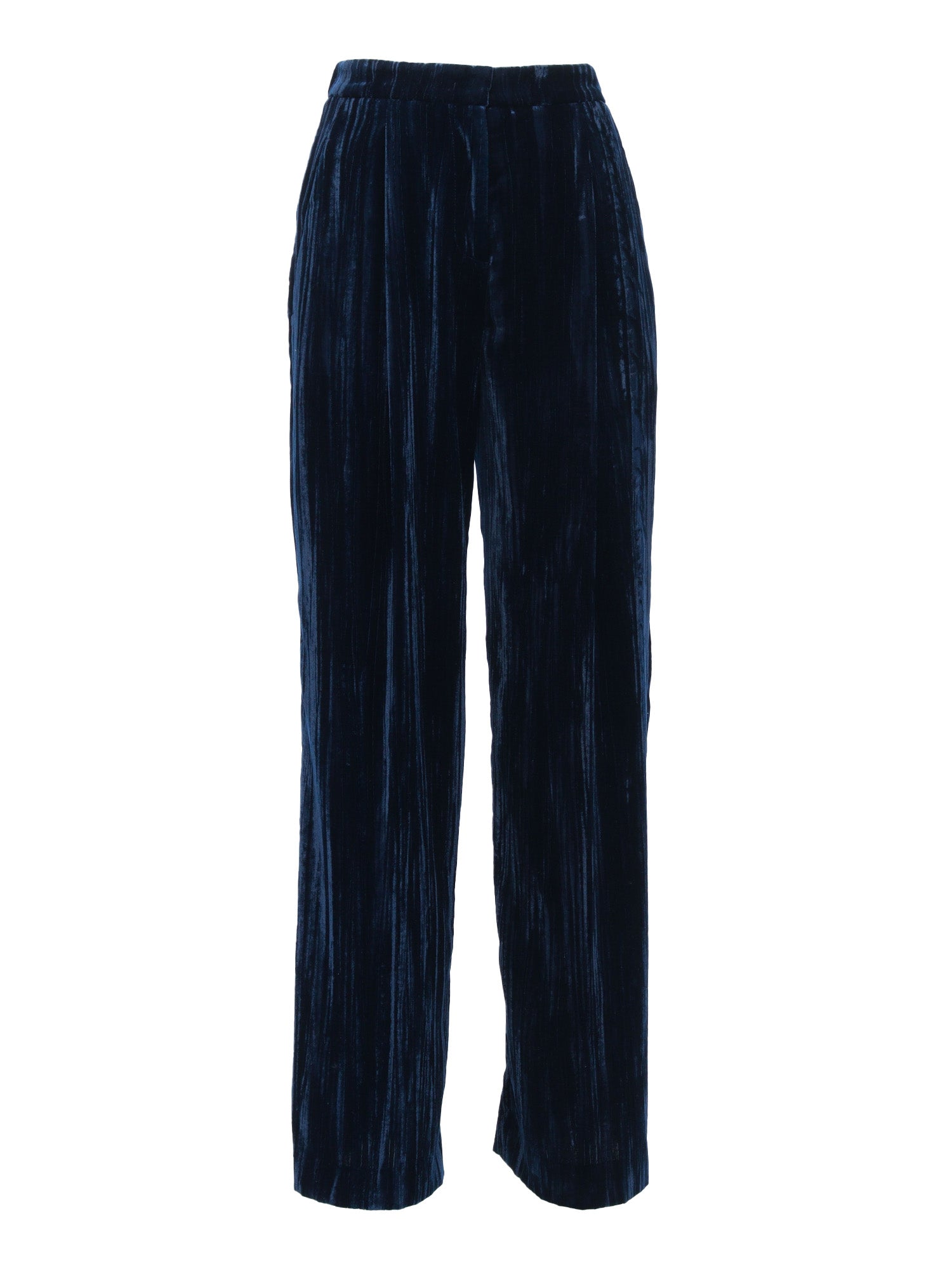 Woman Pants Blue Polyester