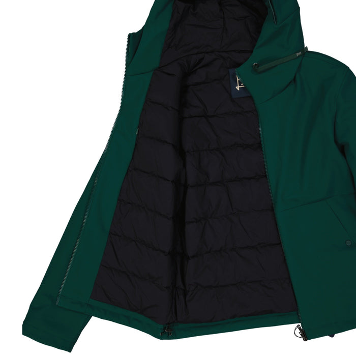 Herno Down Hooded Jacket Green Elastane Polyamide