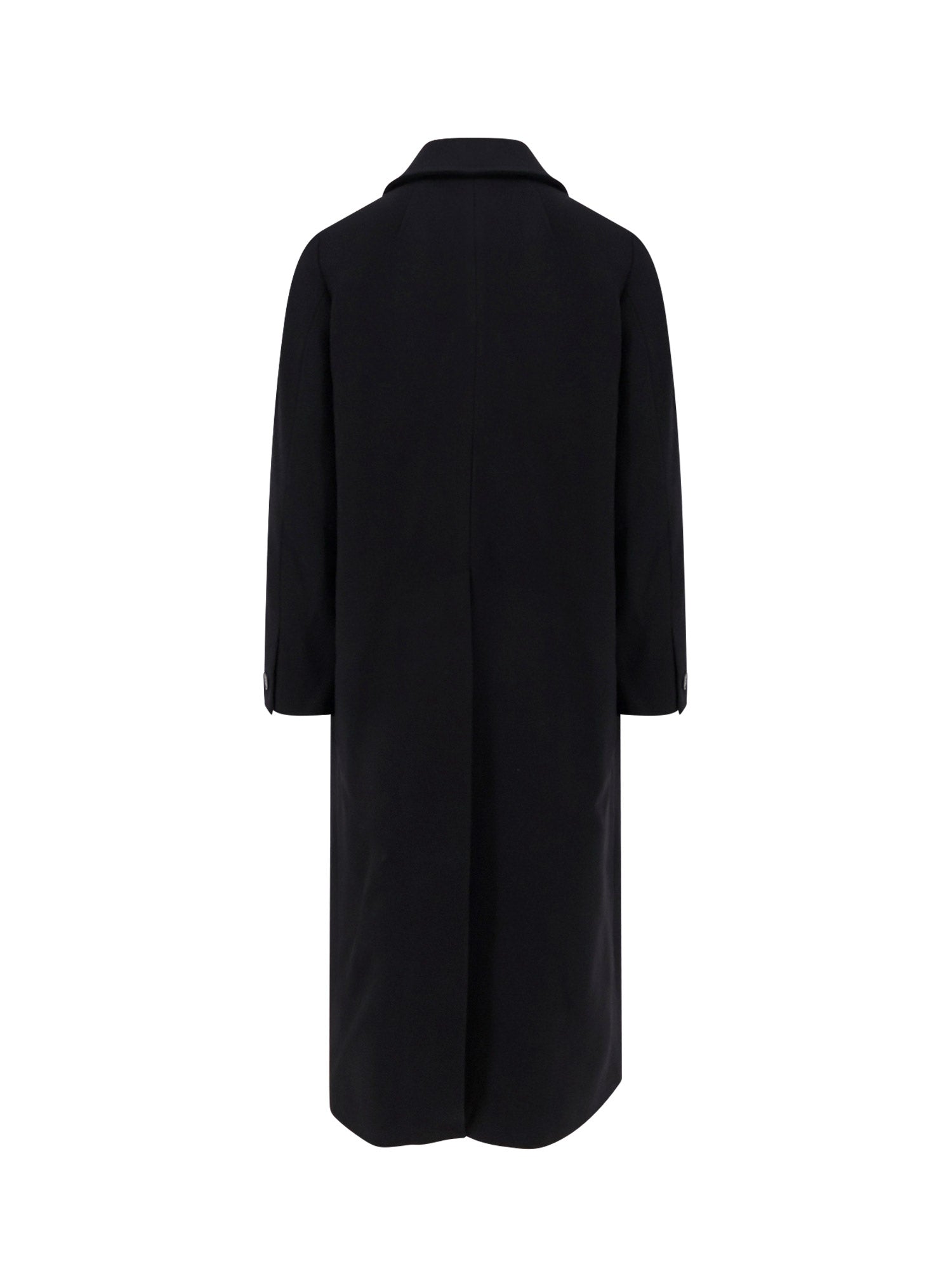 IVY OAK Coats Black Lana Vergine Poliammide