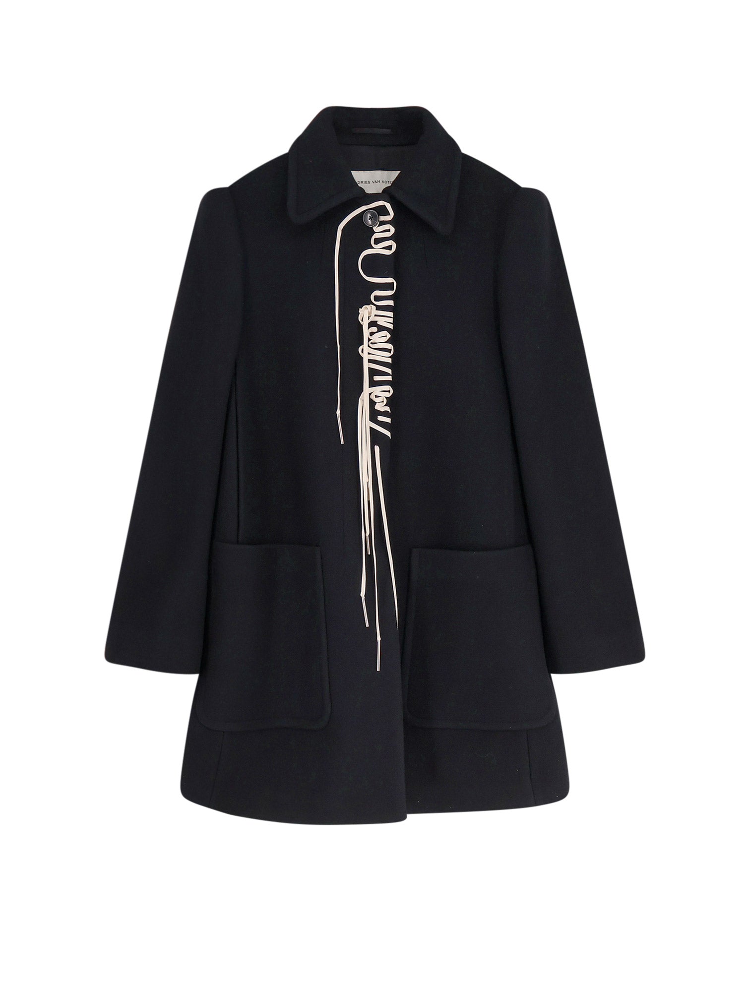 Dries Van Noten Coats Black Wo Pa