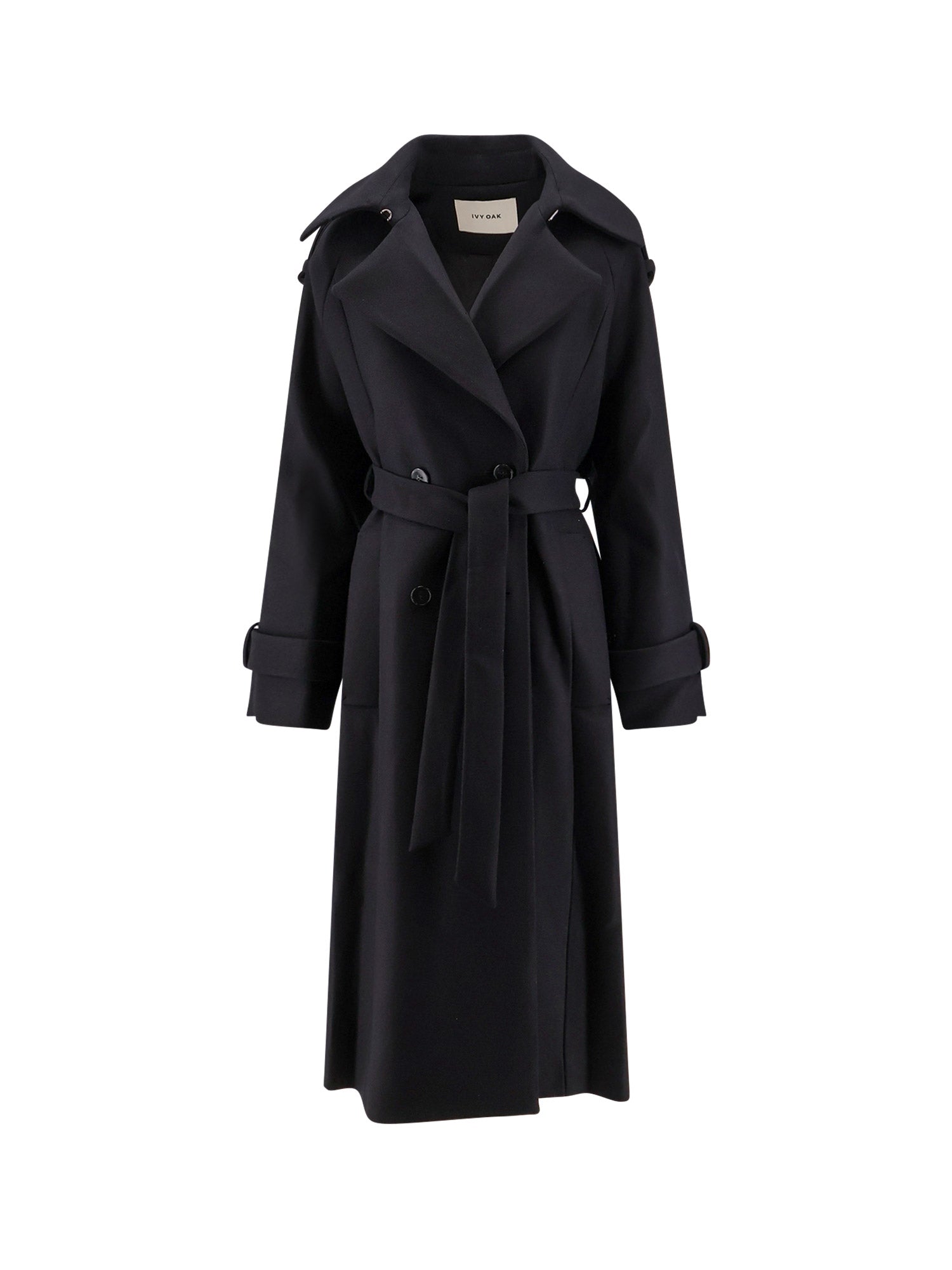 Ivy Oak Coats Black Lana Poliammide Cashmere