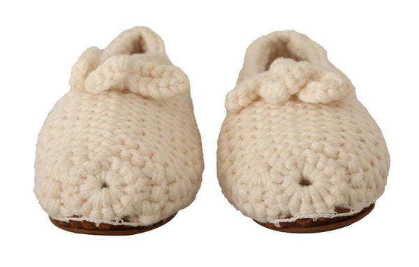 Dolce & Gabbana Wool ballerina flat in white