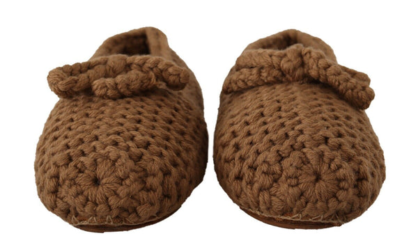 Dolce & Gabbana Wool ballerina flat in brown