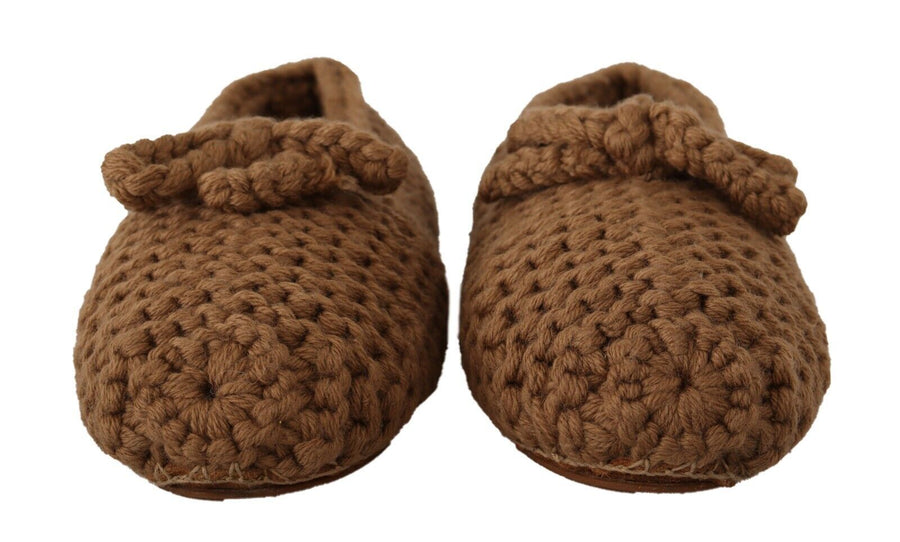Dolce & Gabbana Wool ballerina flat in brown