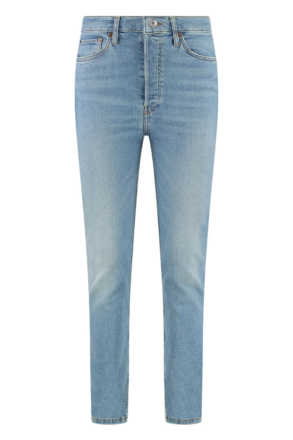 90s High-Rise Skinny-Fit Jeans Denim Cotton Skinny