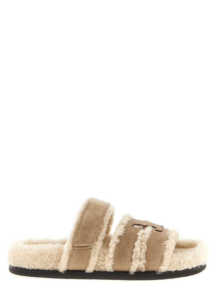 Ines slides Beige Calfskin Leather (bos Taurus) Sandal