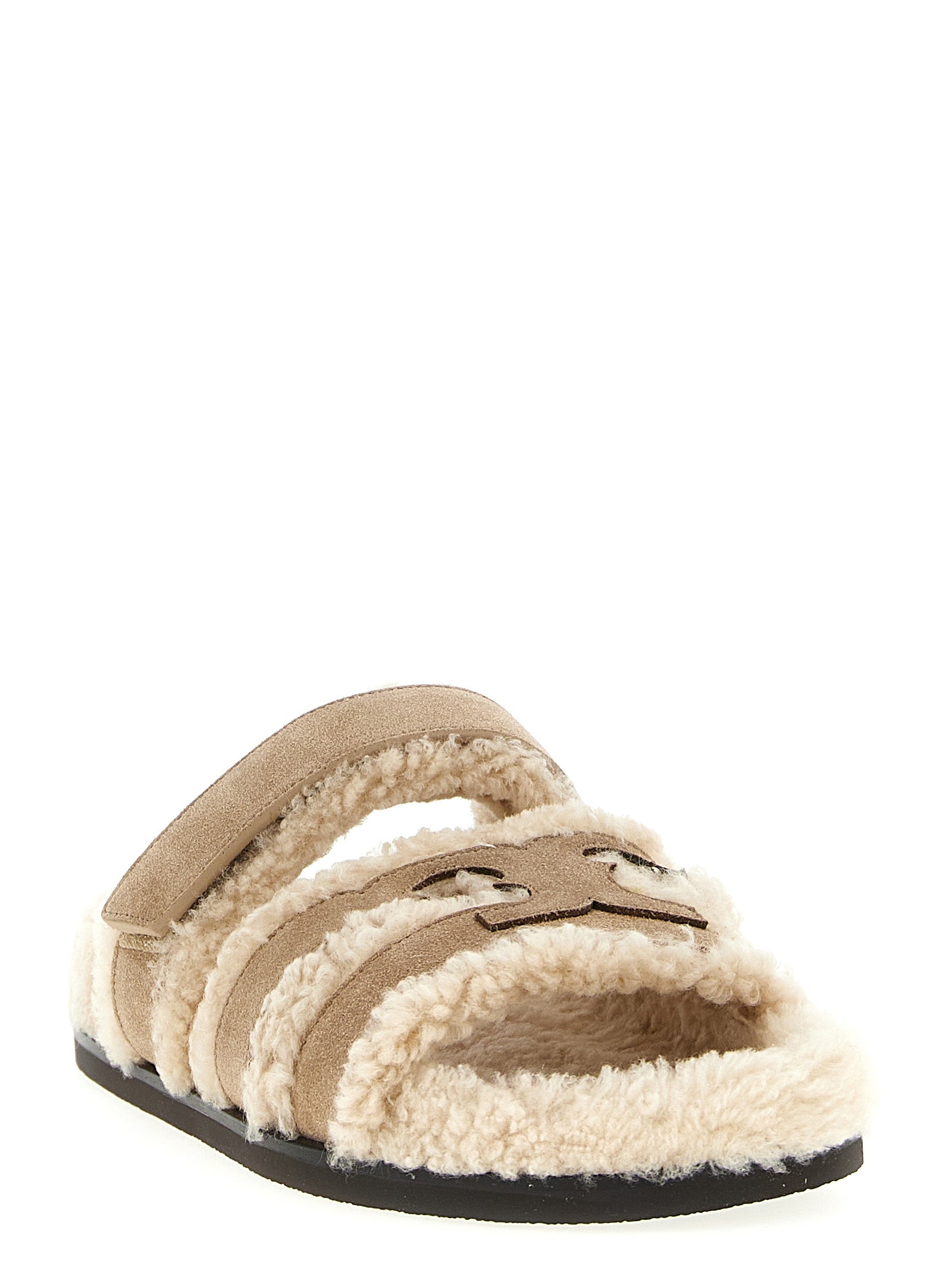 Ines slides Beige Calfskin Leather (bos Taurus) Sandal