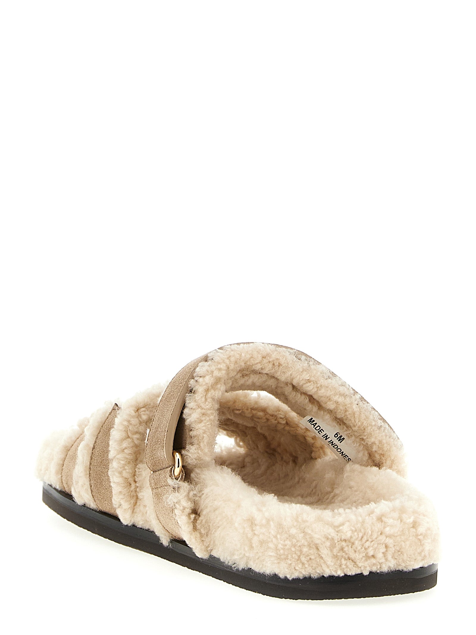 Ines slides Beige Calfskin Leather (bos Taurus) Sandal