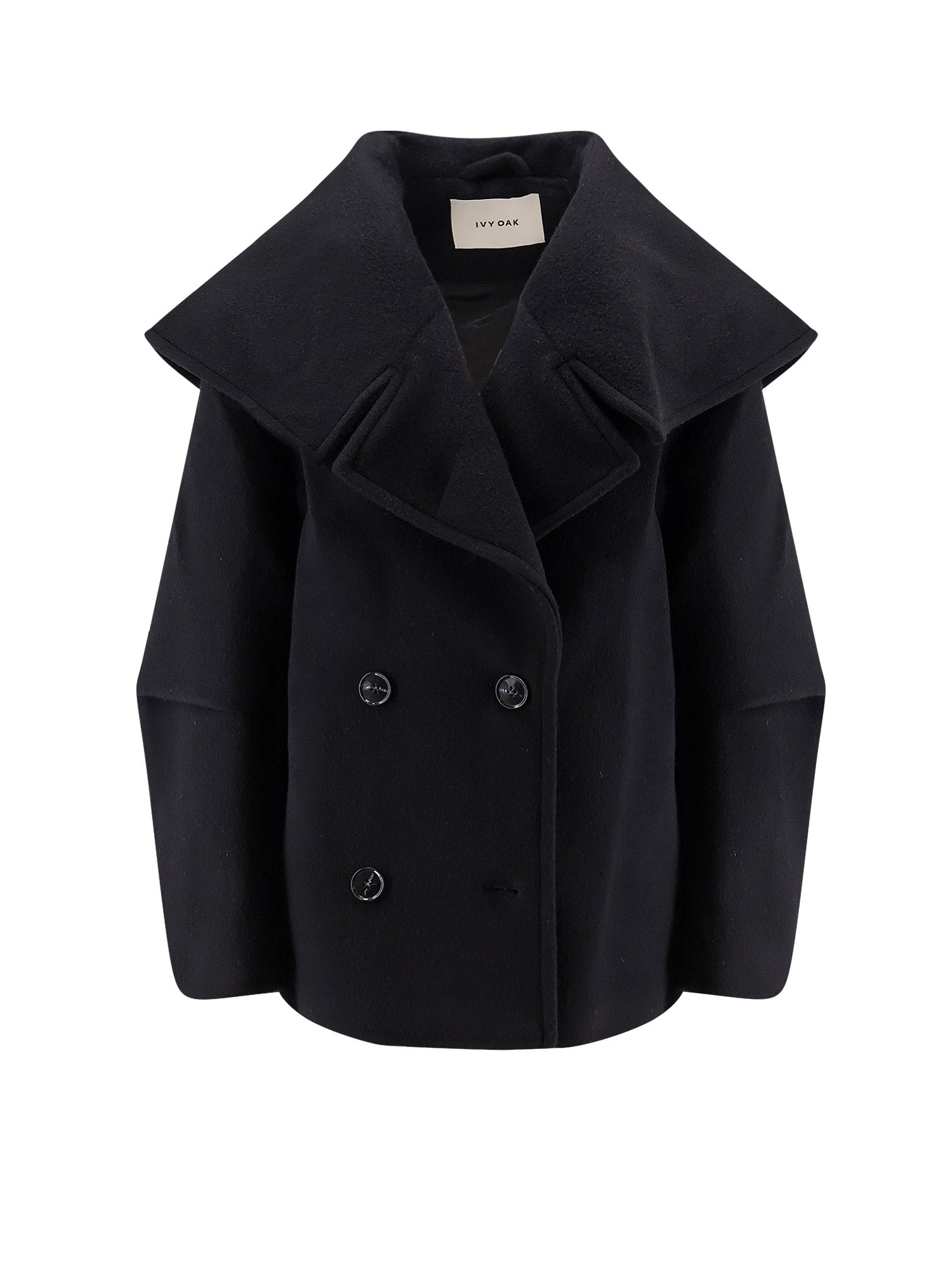 Ivy Oak Coats Black Lana Vergine