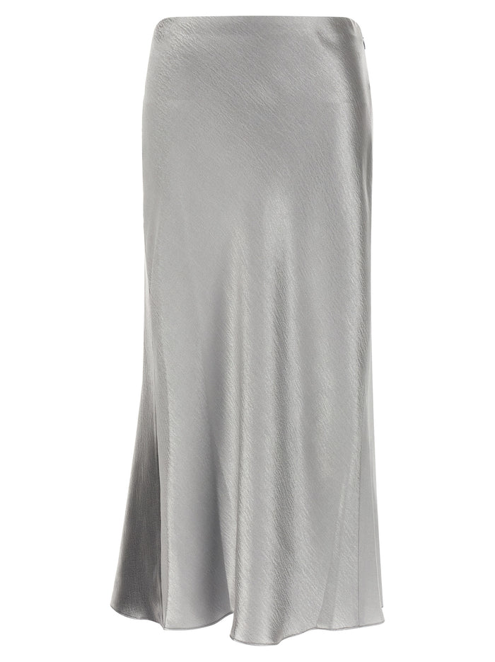Satin skirt Gray Polyester