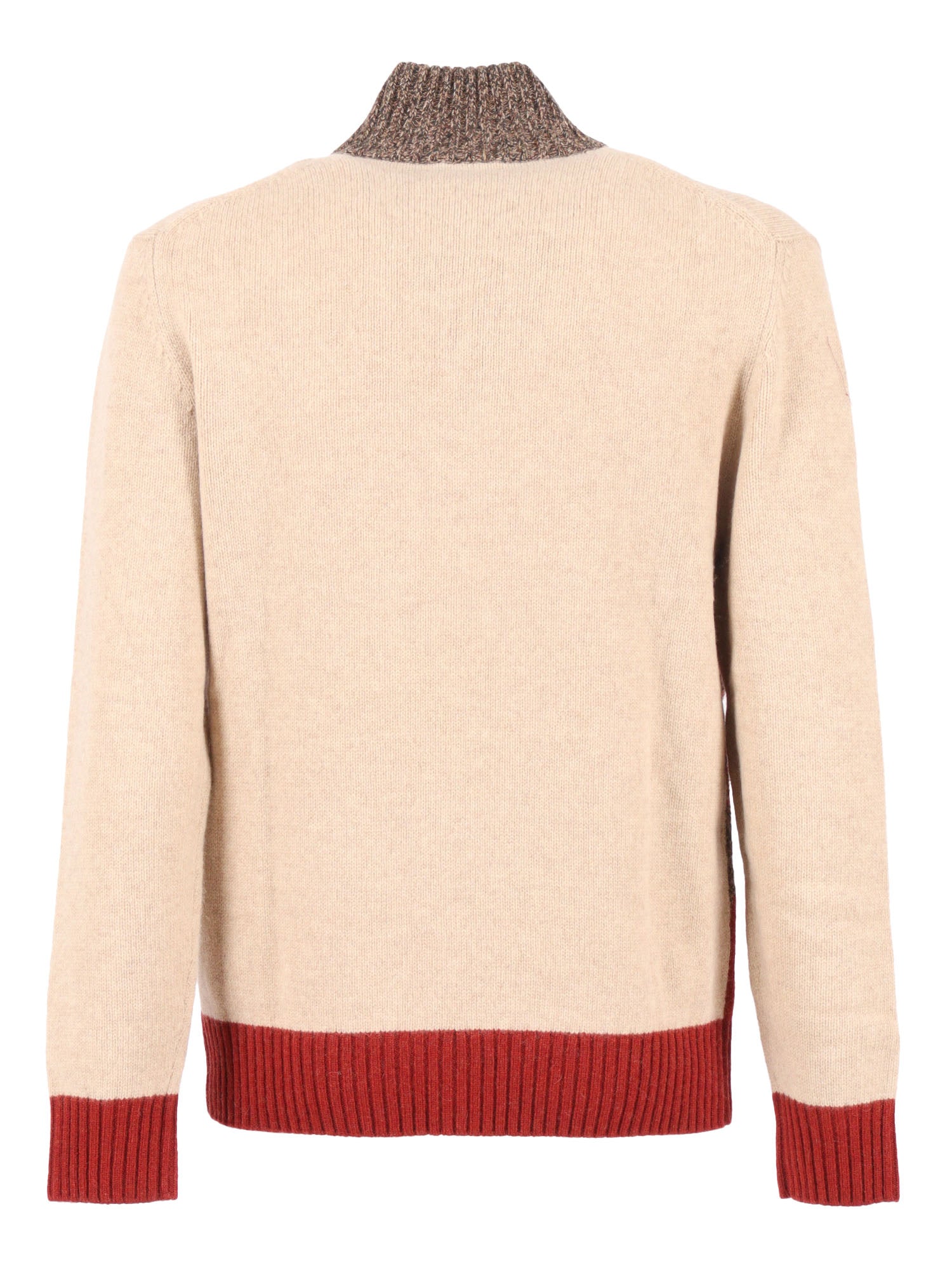 T Neck Pullover Button Camel Wool Turtleneck