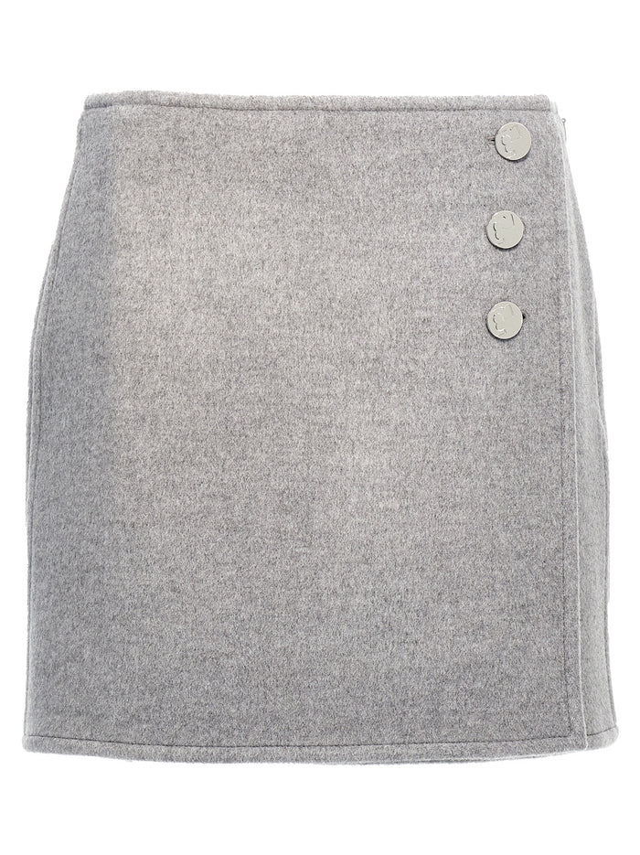 T Monogram skirt Gray Wool