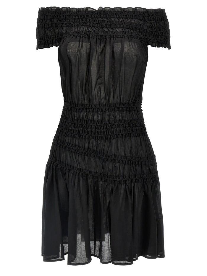 Smocked Cotton dress Black